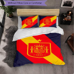 Hispaania jalgpallikoondis 3-osaline voodipesukomplekt Pehme tekikott komplekt padjap&uuml;&uuml;ridega Tr&uuml;kitud magamistoa dekoratsioonikomplekt koduks 135cm*200cm