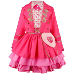 T&uuml;drukute roosa filmi cosplay kleidikomplekt 2026 Halloweeni laste esinemisr&otilde;ivas laste pidulik riietus sobiva kotiga parukaga 150cm red