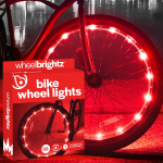 Brightz WheelBrightz 2-pakiline LED-jalgratta rattavalgusti - 2026. aasta v&auml;ljaanne paremate rihmade ja ilmastikukindla LED-kaitsega! 14 v&auml;rvi - V&otilde;rreldamatu vastupidavus, 1 Wheel Light