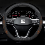SEAT Leon Ibiza FR 2 Ateca Arona Exeo Arosa Tarraco Mii jaoks S&uuml;sinikkiust Suede Nahast Auto Roolikate Autotarvikud