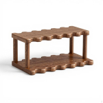 Puidust kruusihoidja, mitmetasandiline korraldaja, t&ouml;&ouml;laua hoiuriiul, kohvibaari vitriin P&auml;hklipuu 2-tasandiline Walnut 2-Tier 40cm