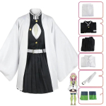 Anime Kanroji Mitsuri Cosplay Kost&uuml;&uuml;m Kimetsu No Yaiba Kost&uuml;&uuml;m Kimono &Uuml;likond Kanroji Mitsuri Pruut Halloween Riided Kids 140CM must