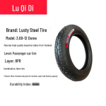 Terasest traat 8-kiuline elektriline kolmerattaline jalgratas Rehv 16x4.0/400-12/3.75/3.00-12 8-Ply Steel Wire Tire 3.00-12 Outer + Inner Dome
