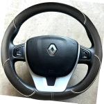 Renault Laguna 3 2007-2012 Renault Zoe 2016 jaoks Must Nahk K&auml;sit&ouml;&ouml;na &Otilde;mmeldud Libisemisvastane Roolikate Interj&ouml;&ouml;r beež