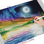 5D Teemantmaal Maastik Aurora Teemanttikandid Fantaasia T&auml;is&uuml;mmargune Mosaiik Rhinestone 20X30