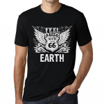 Meeste vintage T-s&auml;rk Graafiline T-s&auml;rk Feel The Earth Deep mustvalge tekst XS must