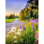 Teemantmosaiiklillede maalimine kividest t&auml;isringi puur Teemantmaaling maastik lillemuster 20X30CM