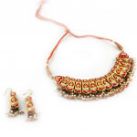 Les Tr&eacute;sors De Lily [B8574] - Parure 'Palanquin' Rouge Dor&eacute; kuld