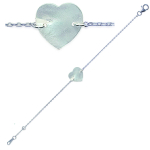 Les Tr&eacute;sors De Lily [F3944] - Bracelet Argent 'Sagesse' nacre argent&eacute; (Coeur) - 13x14 mm valge