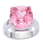 Bague Argent 'Angela' rose argent&eacute; (rhodi&eacute;) - 14x14 mm 52 Heleroosa