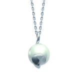 Les Tr&eacute;sors De Lily [H6232] - Collier Argent 'Eva' Blanc argent&eacute; (rhodi&eacute;) - 21x15 mm h&otilde;be