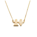 Les Tr&eacute;sors De Lily [N2877] - Collier Plaqu&eacute; Or 'Romeo et Juliette' dor&eacute; - 15x10 mm (gars- fille- couple) kuld