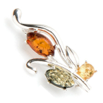 Les Tr&eacute;sors De Lily [P3330] - h&otilde;bedane pross  Inspiration  merevaigukollane 3 tooni (roodiumiga kaetud) - 34x14 mm pruun