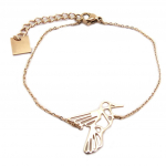 Les Tr&eacute;sors De Lily [P7720] - Roosa kullast 'Colombe' terasest k&auml;ev&otilde;ru - 18x18 mm Heleroosa