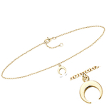 Les Tr&eacute;sors De Lily [Q8236] - Cha&icirc;ne Cheville plaqu&eacute; or 'Luna' dor&eacute; - 25 cm 8x7 mm kuld