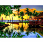 Teemantmosaiik maastik K&auml;sitsi valmistatud teemanttikandid loodus l&otilde;petamata kaunistus teemantmaal 20X30CM