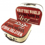 Les Tr&eacute;sors De Lily [L1953] &ndash; 2 puidust kohvri komplekt  Love Sweet Love  punane beež punane