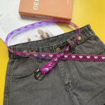 Candy Color Butterfly Belt Naiste T&uuml;drukudL&auml;bipaistev V&ouml;&ouml;koht Metallist Pin Pandlaga Teksad Kleit V&ouml;&ouml;rihm lilla