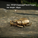 Antiiksed pronksist tahked mardikad K&auml;&auml;buskujukesed tee lemmiklooma laua ornament Vintage messingist taskumardikas skulptuur, paberkaal Rhinoceros