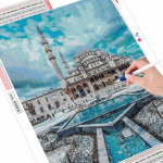 T&auml;isruudukujuline &uuml;mmargune teemantmaaling kirik K&auml;sit&ouml;&ouml; ristpistes teemanttikandid maastiku n&auml;put&ouml;&ouml; k&auml;sitsi valmistatud kingitus Full Round (20X30CM)