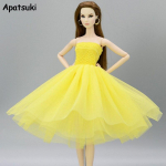 Kollane suvekleit Barbie-nuku jaoks Riided L&uuml;hikesed balletikleidid Vestidoes Riided Barbie-nukudele Komplektid 1/6 nukutarvikud kollane