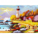 5D DIY Teemantmaal maastik t&auml;isring/ruudukujuline puur &Otilde;limaal Mosaiik Teemanttikandid V&auml;rv K&auml;sit&ouml;&ouml; Kaunistused Full Round 20X30CM punane