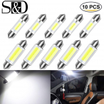 10tk C5W C10W LED COB lambid Led pirnid Festoon 31mm 36mm 39mm 41mm auto sisemus kuppel numbrim&auml;rk sisemuse lugemisvalgusti auto lamp 12V 6000K valge 36mm