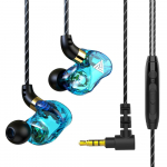 QKZ SK7 Dual Drive HiFi Juhtmega k&otilde;rvaklapid Super Bass k&otilde;rvaklapid Sport Peakomplekt Muusika K&otilde;rvaklapid M&uuml;rasummutus k&otilde;rvaklapid Xiaomi jaoks taevasinine v&auml;rv