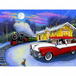Uus 5D DIY Teemantmaaling Auto Teemanttikandid Talvine ristpistes T&auml;is&uuml;mmargune puur K&auml;sit&ouml;&ouml; Kodukaunistus K&auml;sitsi Kunst Kingitus Full Round 20x30CM