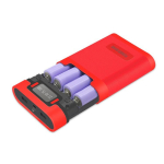 5V 2/4 pesa 5600mAh/10000mAh 18650 akukarbi &uuml;mbris DIY Power Bank laadija korpusega laadimis&uuml;mbris 2/4x18650 liitiumioonakude jaoks 4 slot punane