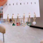 ANENJERY V&auml;rviline tsirkoonist kinkekarp, lumehelbe ring, 6-osaline k&otilde;rvar&otilde;ngakomplekt, naiste mood, j&otilde;ulur&otilde;ngad, k&otilde;rvar&otilde;ngad kuldne