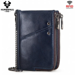 HUMERPAUL ehtsast nahast RFID-d blokeeriv topeltt&otilde;mblukuga meeste rahakott Bifold &otilde;huke horisontaalne rahakott BP-BP852-sinine sinine