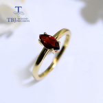 Looduslik lihtne granaadist s&otilde;rmus mq 4 * 8 mm poolv&auml;&auml;riskivist 925 h&otilde;bedast peened ehted t&uuml;drukutele naistele igap&auml;evaselt kantavad kena kingitus us ring size 6# punane
