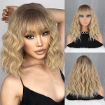 LISI HAIR Pikad Bob s&uuml;nteetilised parukad naistele igap&auml;evaseks kandmiseks mustad ja pruunid pika lainega parukad koos tukkidega kuumakindlast kiust Cosplay juustele 30cm