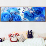 5D DIY Teemantmaal Unistus Sinine Roos liblikas Lilled Abstraktne ristpistes mosaiik ruudukujuline &uuml;mmargune teemanttikandid A998 Full Round 40x120CM