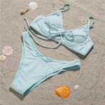 Naiste 2-osaline supelkost&uuml;&uuml;m, k&ouml;is kogumisbikiinikomplektid, tavaline ujumistrikoo rannariided, suvised bikiinid S helesinine v&auml;rv