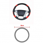 Truck Bus Car Steering Wheel Cover Diameters for 36 38 40 42 45 47 50CM 7 Sizes to Choose Carbon Fiber Black Red 36 CM