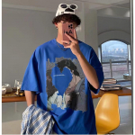 Meeste l&uuml;hikeste varrukatega T-s&auml;rgid Graafilise tr&uuml;kiga kirjaga Poolvarrukatega T-s&auml;rgid Pullover T-s&auml;rk Juhuslik T-s&auml;rk Meeste Korea Vabaaja Kaela Retro Topid M must