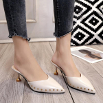 Moodsad sussid Avatud varbaga k&otilde;rge kontsaga vabaaja seksikad sandaalid, neediga mugavad naistejalatsid 34 beež