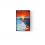 Abstraktne p&auml;ikeseloojang meremaastik Seinakunst L&otilde;uendmaal Akvarell Maastik Plakatitr&uuml;kk Seinapildid elutoa sisekujunduseks 20cm&times;40cm NoFrame