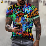 Moodne Neoongrafiti tr&uuml;kitud 3D T-s&auml;rk Meeste Naiste Suvine vabaaja l&uuml;hikeste varrukatega hiphop Harajuku t&auml;navar&otilde;ivad, suured topid XS
