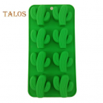 J&auml;&auml; valmistamise vorm deformatsioonivastane kuumakindel isetegemine praktiline flamingokaktuse stiilis j&auml;&auml;kuubikualus Silikoonvormi k&uuml;psetustarvikud roheline