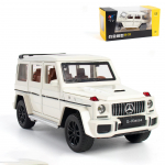 1/32 skaala sulamist kogutav Benz G63 AMG m&auml;ngus&otilde;iduk, tagasit&otilde;mmatav survevalatud automudel koos tulede ja heliga 1/32-16.5x7x6.5cm valge