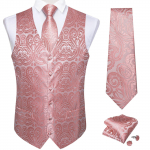 Dibangu Punane vest meestele Paisley vest Lips ja taskur&auml;tik pulmavesti komplekt pidulik &uuml;likond Vest meestele XL