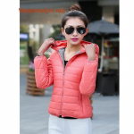 Naiste ultrakerge kapuutsiga pardi sulejope, pikkade varrukatega puhas v&auml;rvi &otilde;hukesed l&uuml;hikesed t&otilde;mblukuga mantlid 3XL arbuusipunane v&auml;rv