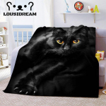 N&otilde;ia musta kassi Halloweeni tekk Kassi salap&auml;rane ennustamine N&otilde;idus Lucifer kaasaskantav flanelltekk voodipesuks reisimiseks 150x200cm