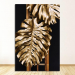 L&otilde;uendimaaling Minimalistlik kunst plakat ja tr&uuml;kis Moodne seinapilt Elutoa Koridori sisekujundus Abstraktne Kuldne Leaf Monstera 20x30cm