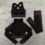 3TK &otilde;mblusteta naiste joogakomplekt treeninguks Spordir&otilde;ivad J&otilde;usaalir&otilde;ivad Fitness pikkade varrukatega Crop Top k&otilde;rge v&ouml;&ouml;kohaga s&auml;&auml;rised Spordi&uuml;likonnad M gray