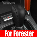 For Subaru Forester    Automatic Gear Shift handle Leather Cover Car Gear Lever Leather Cover A Red