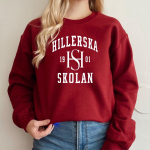 Noorte kuninglike Hillerska kooli logoga dressipluus Simon ja Wilhelm Pullover telesaade Noorte kuninglike kampsunid F&auml;nnikaubad S valge